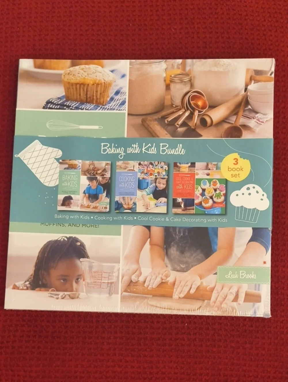 Baking with Kids 3 Book Set By Leah Brooks Paperback NWT-Sealed